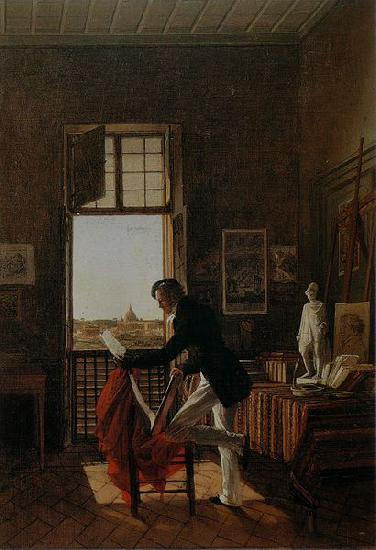 Jean Alaux L'Atelier de Picot a la Villa Medicis oil painting picture